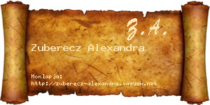 Zuberecz Alexandra névjegykártya